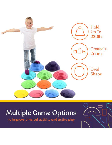 Piedras de Equilibrio Especiales para Niños - 12 Piezas Multicolor