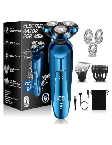 Afeitadora eléctrica Handsomefe 3D impermeable con LED