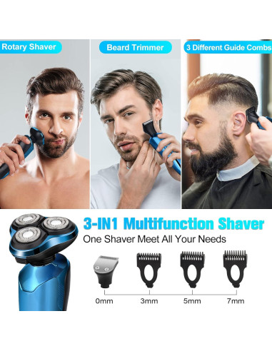 Afeitadora eléctrica Handsomefe 3D impermeable con LED