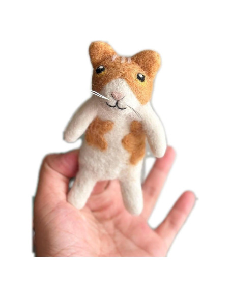 Títere de dedo gato jengibre Ganapati Crafts 10 cm hecho a mano