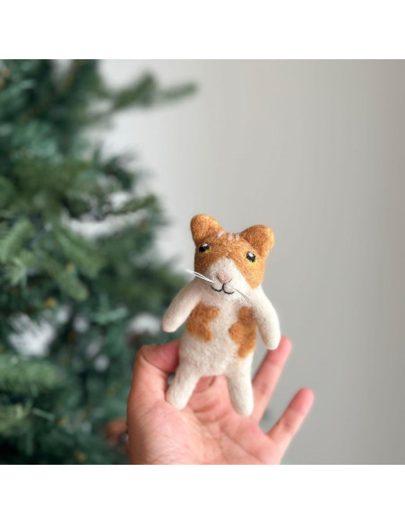 Títere de dedo gato jengibre Ganapati Crafts 10 cm hecho a mano