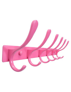 Perchero de Pared SKOLOO Rosa - 6 Ganchos Acero Inoxidable