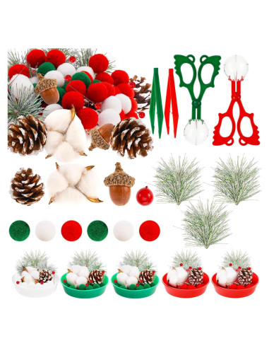 161 Piezas Relleno de Bin Sensorial Navideño ZhowHoHo