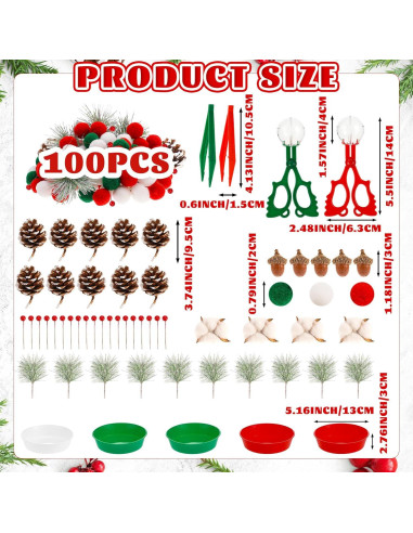 161 Piezas Relleno de Bin Sensorial Navideño ZhowHoHo