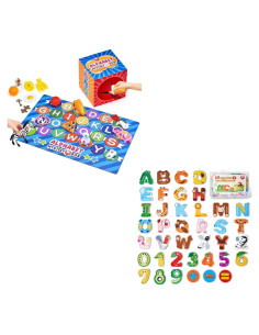 JoyCat Caja Misteriosa Alfabeto Imán Madera 26 Letras y Números