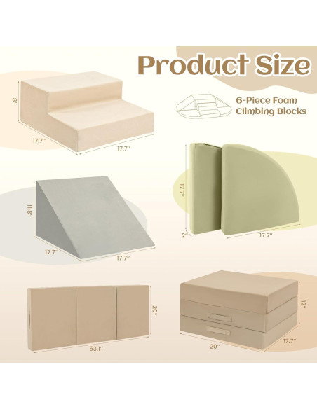 Juguetes de Escalada Erament 6 Piezas para Niños 1-3 Años