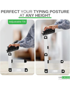 Bandeja de Teclado Ajustable Uncaged Ergonomics Plata 45.72cm 2