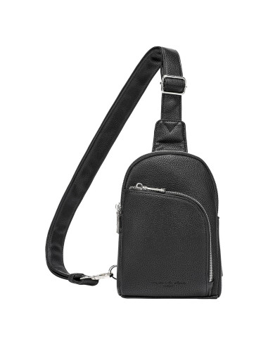 Bolsa Cruzada INICAT de Cuero para Mujeres 1.9L RFID Negra