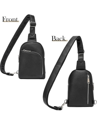 Bolsa Cruzada INICAT de Cuero para Mujeres 1.9L RFID Negra