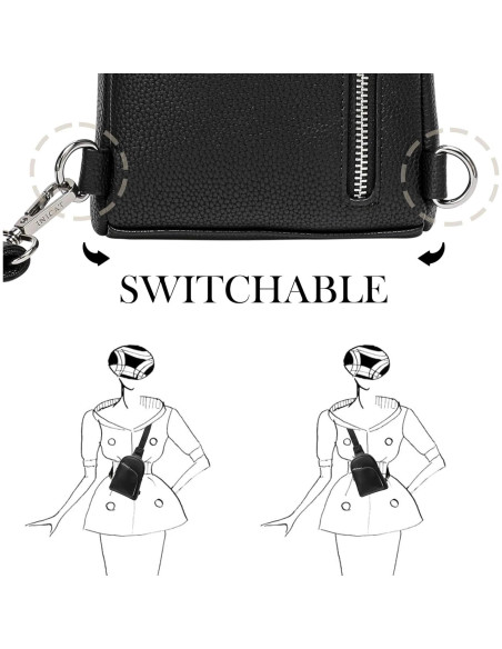Bolsa Cruzada INICAT de Cuero para Mujeres 1.9L RFID Negra Bolsa Cruzada INICAT de Cuero para Mujeres 1.9L RFID Negra