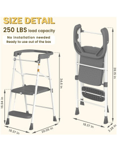 Escalera Plegable HBTower para Niños 2 Pasos Antideslizante 2