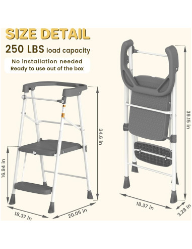 Escalera Plegable HBTower para Niños 2 Pasos Antideslizante