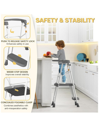Escalera Plegable HBTower para Niños 2 Pasos Antideslizante