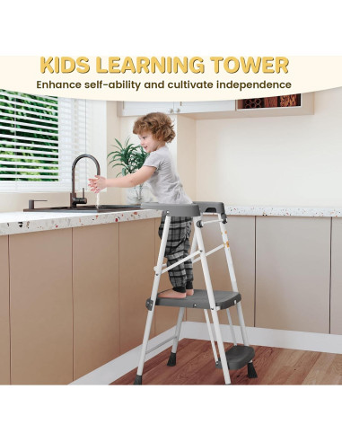 Escalera Plegable HBTower para Niños 2 Pasos Antideslizante