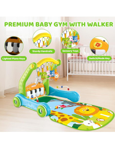 Alfombra de Juego 4 en 1 Toidgy Verde con Andador y Piano 2