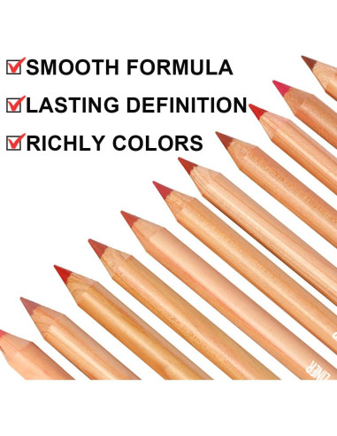 Juego de 12 Lápices Labiales KIMIEYE Mate Alta Pigmentación