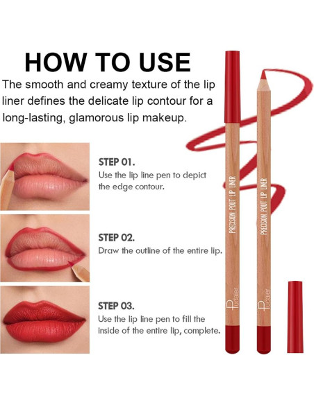 Juego de 12 Lápices Labiales KIMIEYE Mate Alta Pigmentación