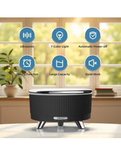 Difusor de Aceite Esencial YOUENKITY 500ml Ultrasónico Negro 2