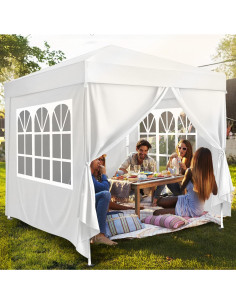 Carpa Plegable Kshioe 3x3m Impermeable con 4 Paredes Blancas 2