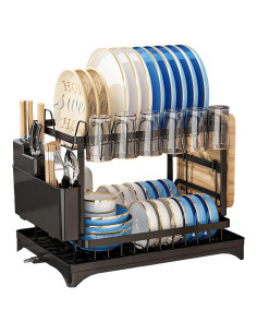 Escurridor de Platos MHEOMTME de Acero Inoxidable 2 Niveles