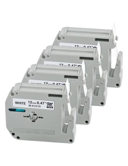 Cinta de Etiqueta MK-231 12mm Blanca BORN4SHIP - 4 Paquetes