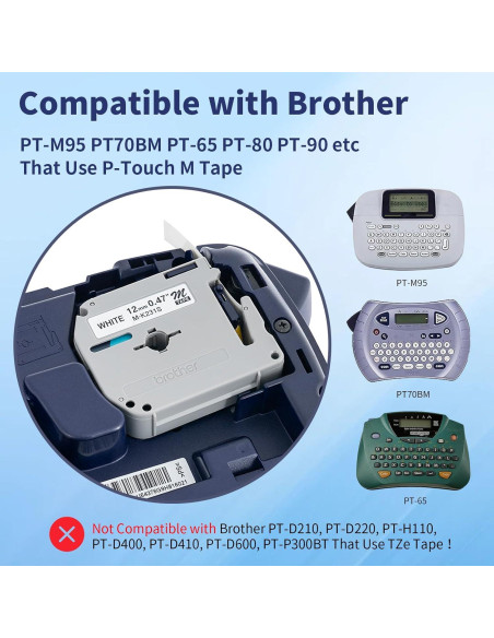 Cinta de Etiqueta MK-231 12mm Blanca BORN4SHIP - 4 Paquetes