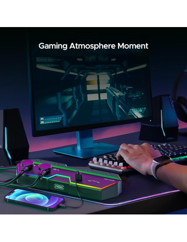 Regleta de Poder Green Box 6 Salidas 4000J USB RGB 20W