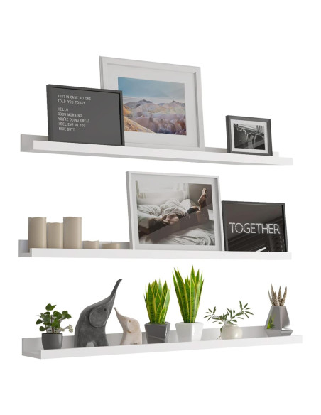 Estanterías Flotantes LAPTAIN 3 Piezas 120x12cm Blanco