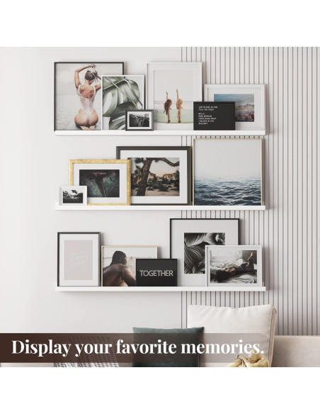 Estanterías Flotantes LAPTAIN 3 Piezas 120x12cm Blanco