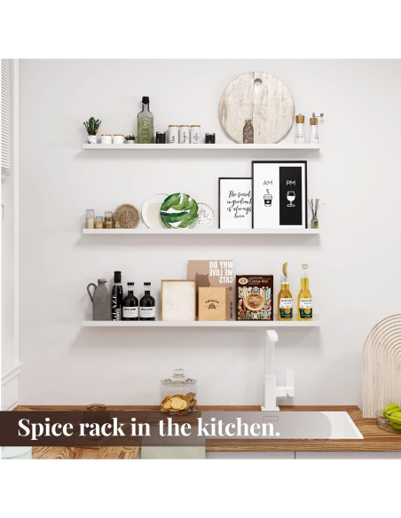 Estanterías Flotantes LAPTAIN 3 Piezas 120x12cm Blanco