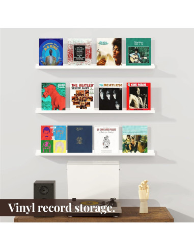 Estanterías Flotantes LAPTAIN 3 Piezas 120x12cm Blanco