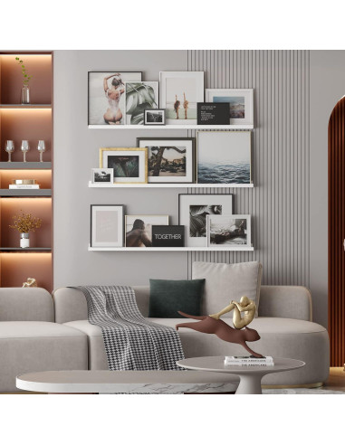 Estanterías Flotantes LAPTAIN 3 Piezas 120x12cm Blanco