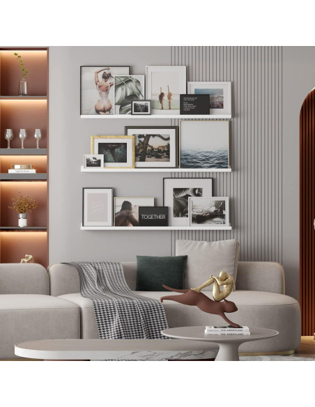 Estanterías Flotantes LAPTAIN 3 Piezas 120x12cm Blanco