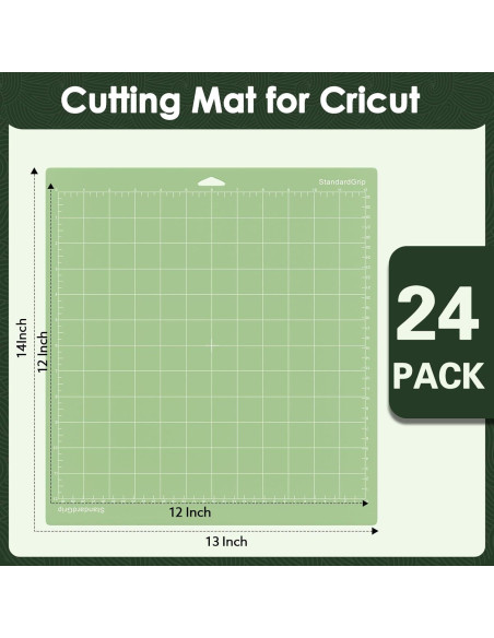 24 Alfombrillas de Corte Verdes EFOK 35.56x33.02 cm para Cricut