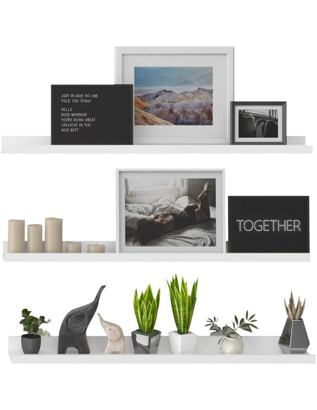 Estanterías Flotantes LAPTAIN 3 Piezas 120x12cm Blanco