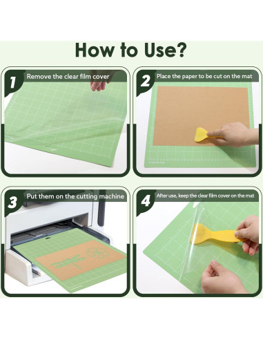 24 Alfombrillas de Corte Verdes EFOK 35.56x33.02 cm para Cricut