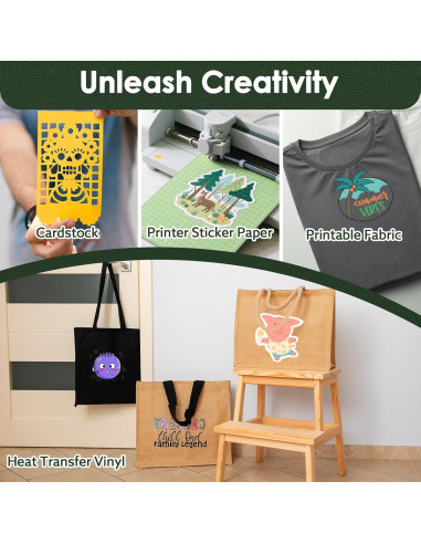 24 Alfombrillas de Corte Verdes EFOK 35.56x33.02 cm para Cricut