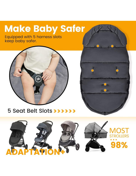 Saco de pies para cochecito Orzbow negro 90x48 cm invierno