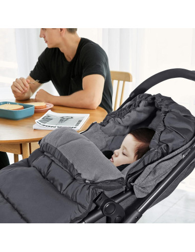 Saco de pies para cochecito Orzbow negro 90x48 cm invierno