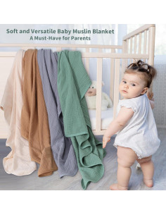 Mantas de Muselina GUNTAIL 41x41 cm, Paquete de 2 Bebé 2