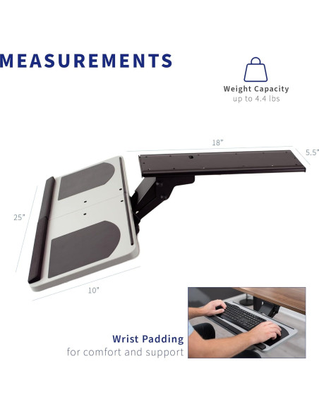 Bandeja de Teclado y Ratón Ergonómica VIVO MOUNT-KB01