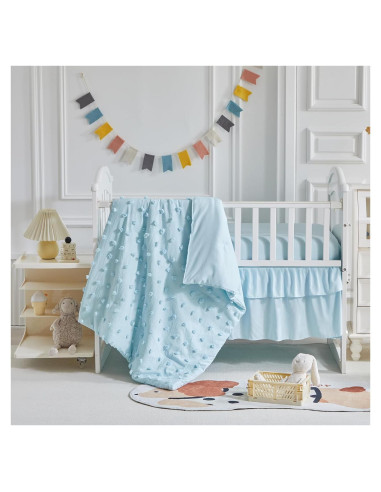 Juego de Ropa de Cuna 3 Piezas Uozzi Azul Boho Shabby Chic