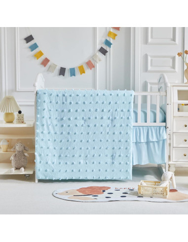 Juego de Ropa de Cuna 3 Piezas Uozzi Azul Boho Shabby Chic