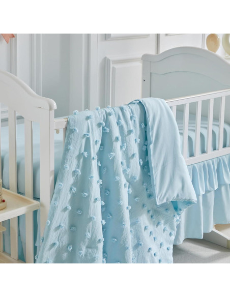 Juego de Ropa de Cuna 3 Piezas Uozzi Azul Boho Shabby Chic