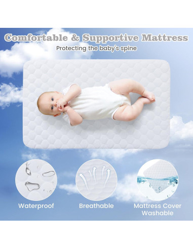 Cuna para Bebés INFANS 3 en 1 Lateral Ajustable Gris