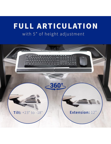 Bandeja de Teclado y Ratón Ergonómica VIVO MOUNT-KB01