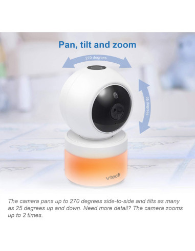Monitor de Bebé VTech VM5463-2 5" 2 Cámaras Pan-Tilt-Zoom