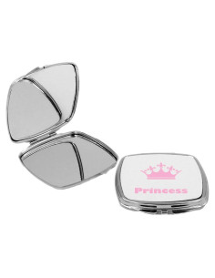 Espejo Compacto Cuadrado Sam Sandor 6.35 cm Rosa Princesa