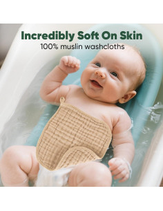 Toallitas para Bebés 100% Algodón 30x30 cm - 6 Piezas 2
