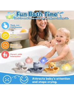 Juguetes de baño Fajiabao 9PCS para niños 1-3 años 2